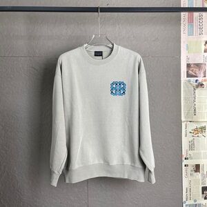 Balenciaga Gray Sweatshirt with Blue Emblem